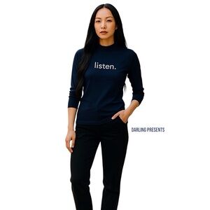 Daydream Nation ‘Listen’ Fashion Pullover Top Women Color Blue Size XS